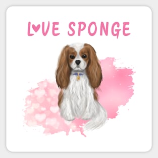 Blenheim Cavalier King Charles Spaniel Love Sponge Sticker